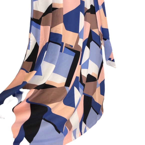 Dress For Women 3/4 Sleeve V-Neck Maxi With Belt & Pockets Size Medium - Picture 4 of 12